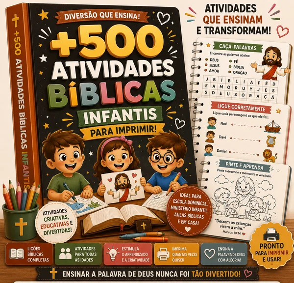 Bônus #2 : +500 Atividades Bíblicas Infantis Para Imprimir