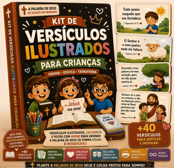 Bônus #4 : Kit de Versículos Ilustrados Para Crianças